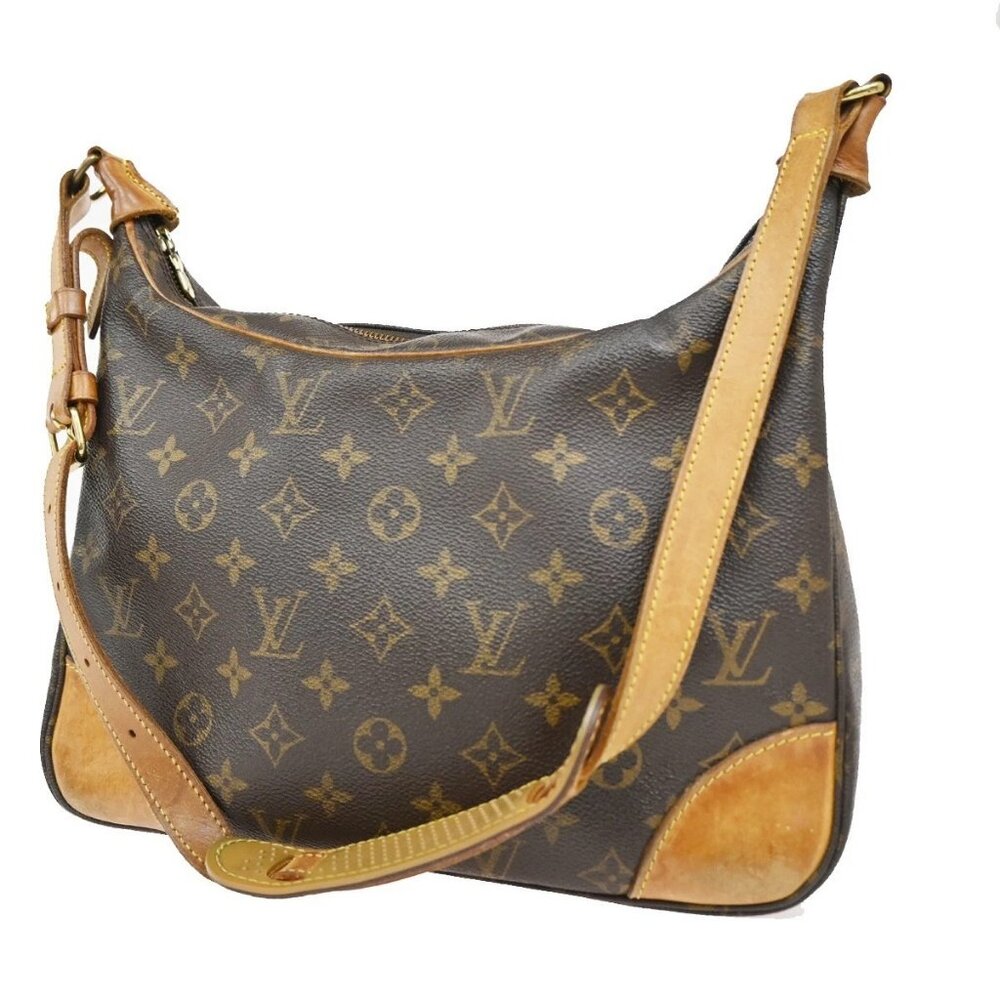 LOUIS VUITTON Boulogne 30 Shoulder Bag Monogram Leather Brown